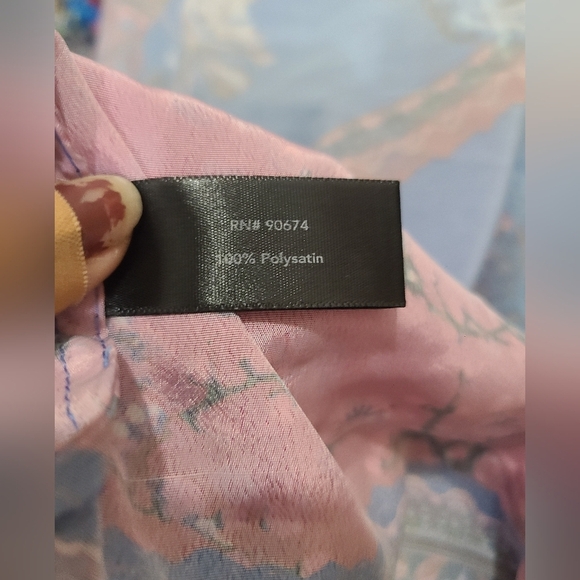 Boston Proper Rhinestone Ruffle Peacock Floral Off The Shoulder Maxi Dress - Picture 6 of 6